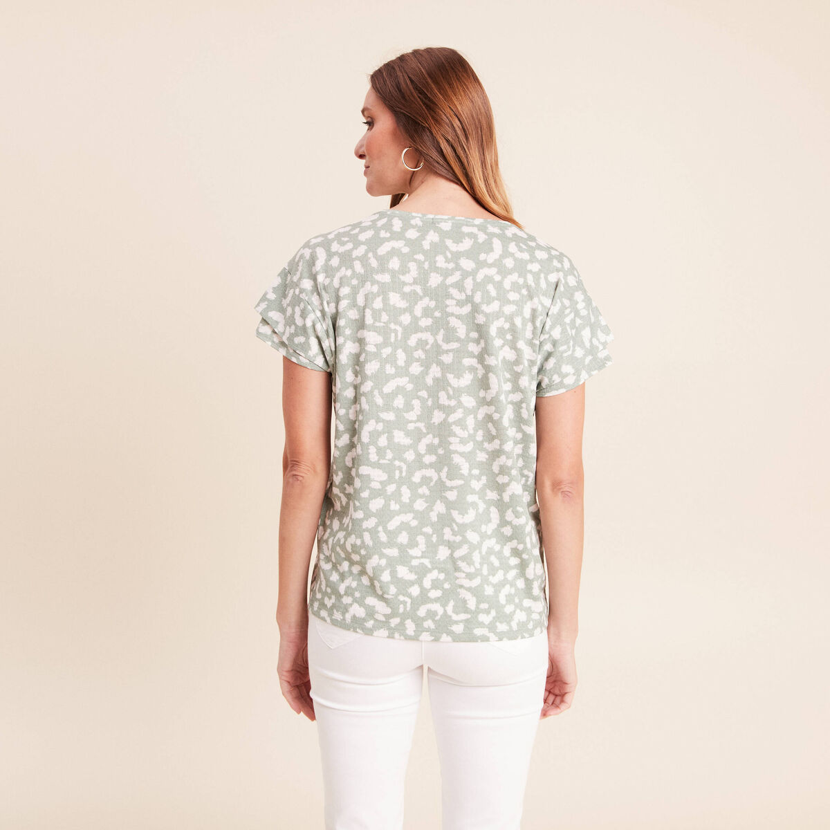 T-shirt manches courtes taupe femme
