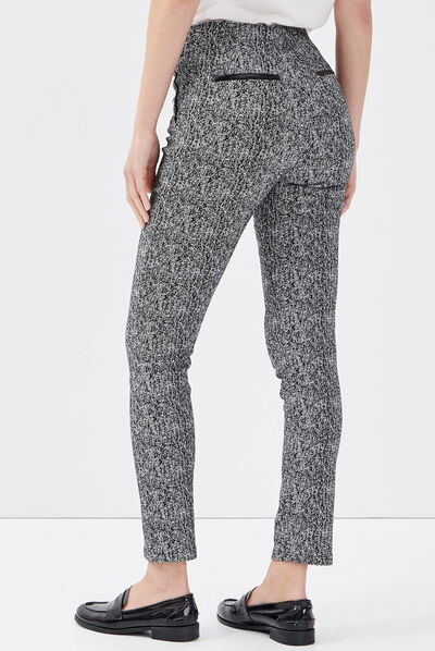 Pantalon tregging taille basculée blanc femme