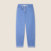 Pantalon coupe droite à coulisse bleu ciel femme