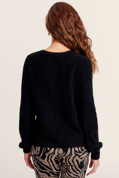 Gilet manches longues noir femme