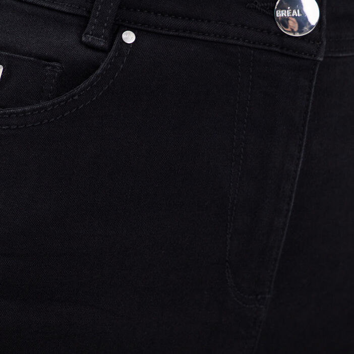 Pantalon large taille haute noir femme