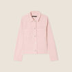 Veste boutonnée en jean rose pastel femme
