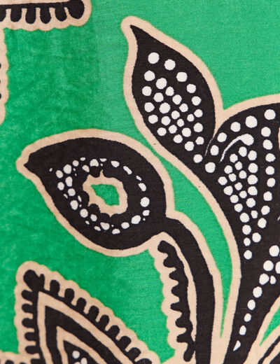 Chemise ample manches courtes fluide vert femme