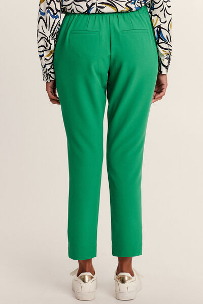 Pantalon chino flou 7/8ème vert femme