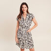 Robe droite zipp&eacute;e blanc femme