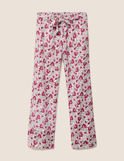 Pantalon large taille standard rose femme