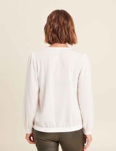 T-shirt manches longues ecru femme