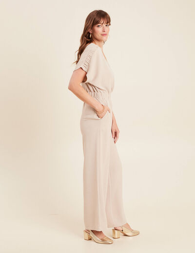 Combinaison col croisé gris clair femme