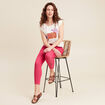 Pantalon léger taille standard 7/8ème rose fushia femme