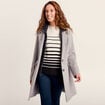 Manteau droit à capuche gris clair femme