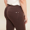 Pantalon léger taille standard 7/8ème marron foncé femme