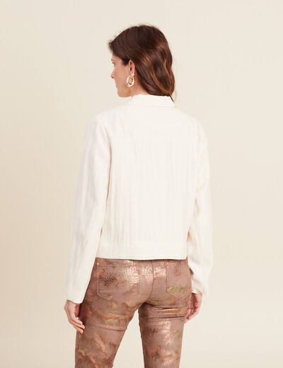 Veste esprit tailleur ecru femme