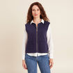 Gilet droit court sans manches bleu marine femme