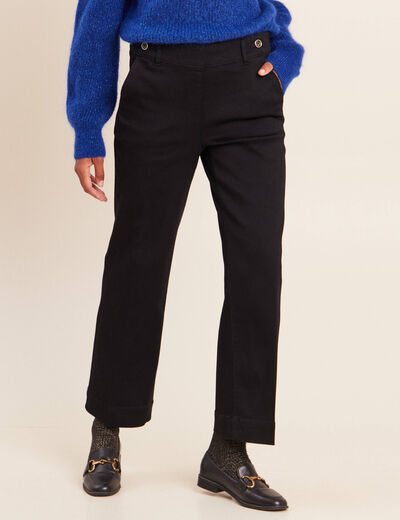 Jean large noir femme