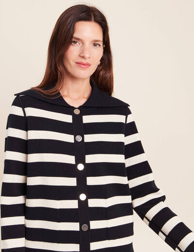 Veste r&eacute;versible en maille noir femme