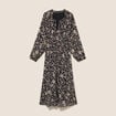 Robe &eacute;vas&eacute;e 3/4 voile col tunisien noir femme