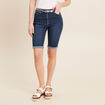 Bermuda ajusté en jean denim brut femme