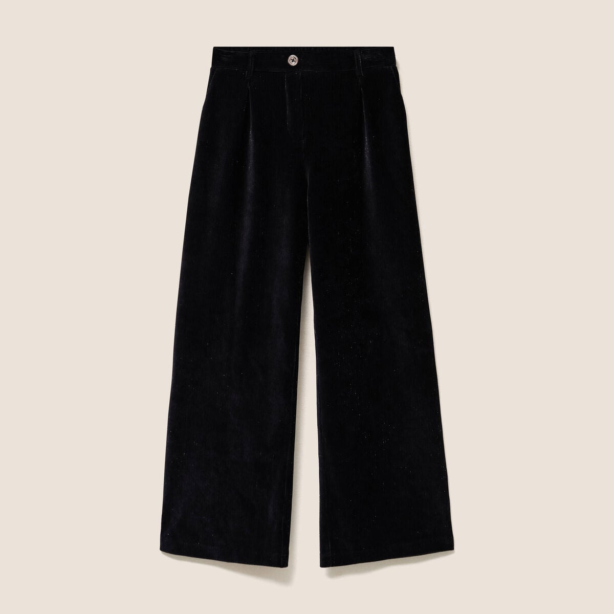 Pantalon en velours noir femme