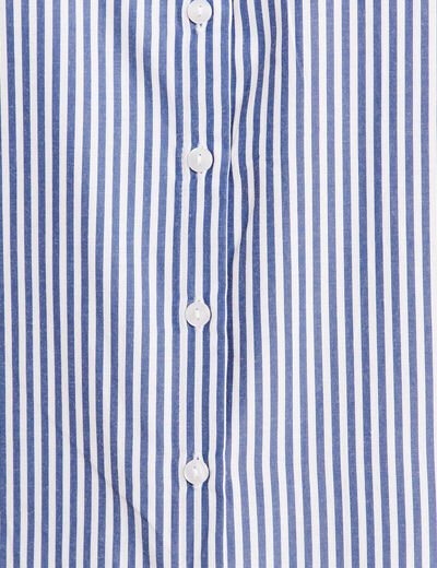 Chemise manches longues brodée bleu femme