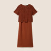 Robe 2 en 1 col rond marron fonc&eacute; femme
