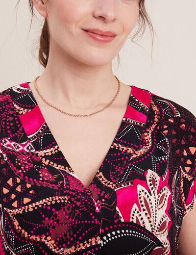 Blouse manches courtes noir femme
