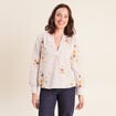 Blouse col v manches longues vert femme