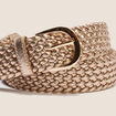 Ceinture tressée métalissée couleur or femme