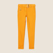 Pantalon ajust&eacute; 7/8&egrave;me jaune moutarde femme