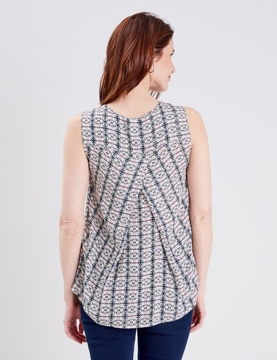 Blouse sans manches ecru femme