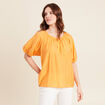 Blouse manches 3/4 orange clair femme