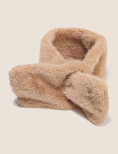 &Eacute;charpe en fausse fourrure sable femme