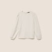 Blouse col rond manches longues ivoire femme