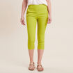 Pantacourt ajust&eacute; taille haute vert anis femme