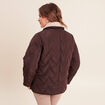 Doudoune courte doubl&eacute;e col amovible marron fonc&eacute; femme