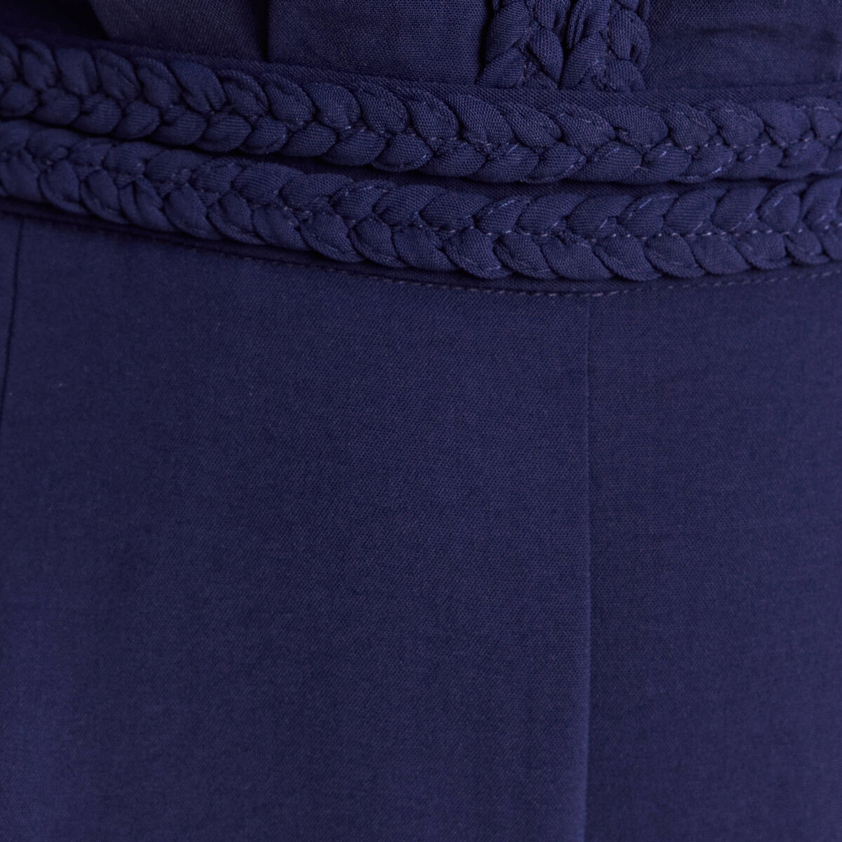 Combinaison large col v manches courtes bleu marine femme