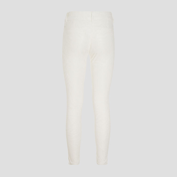 Pantalon ajusté taille haute ecru femme