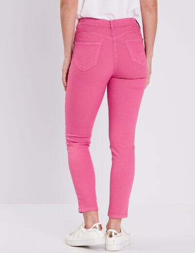 Pantalon léger taille standard 7/8ème rose fushia femme