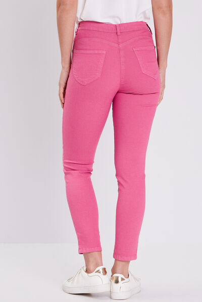 Pantalon léger taille standard 7/8ème rose fushia femme