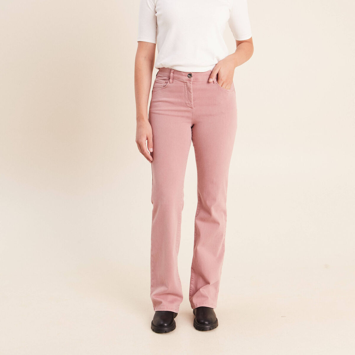 Jean magique L'Unique coupe bootcut rose femme
