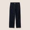 Jean droit taille haute 7/8&egrave;me denim brut femme
