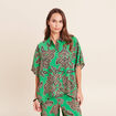 Chemise ample manches courtes fluide vert femme