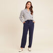 Pantalon large taille standard bleu foncé femme