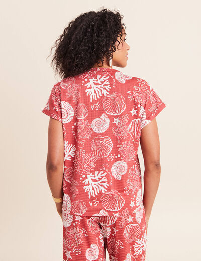 T-shirt manches courtes orange femme