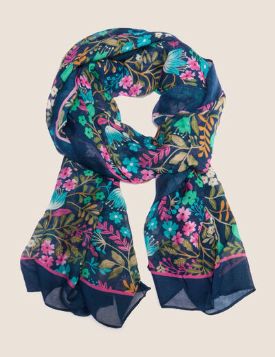 Foulard en voile transparent multicolore femme