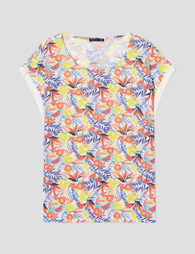 T-shirt manches courtes multicolore femme