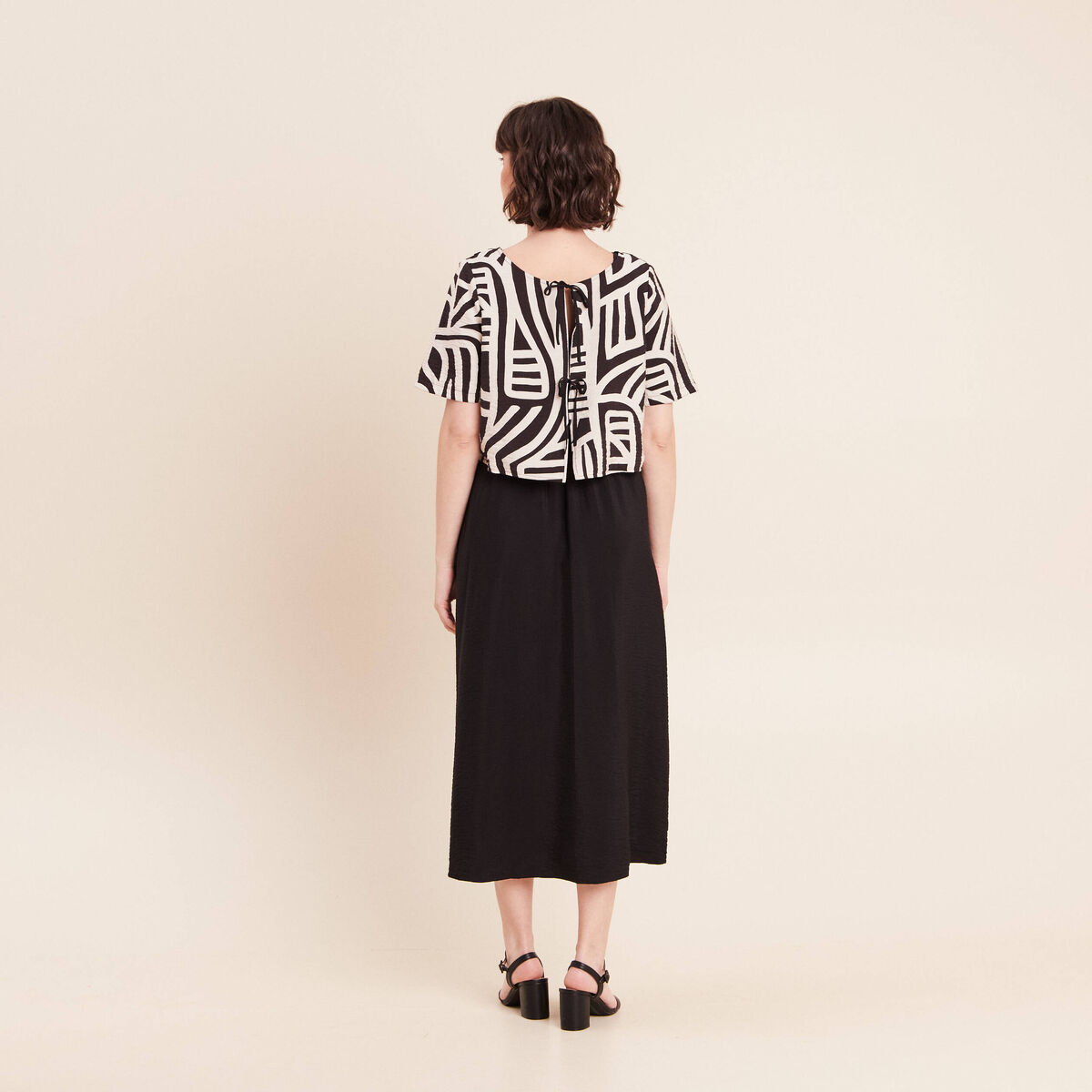 Robe longue r&eacute;versible et amovible noir femme
