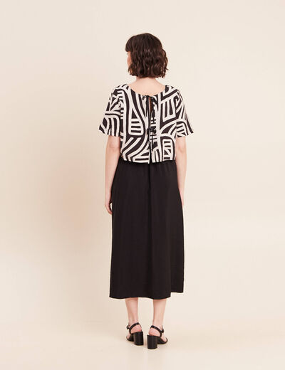 Robe longue r&eacute;versible et amovible noir femme