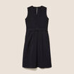 Robe &eacute;vas&eacute;e 3/4 sans manches ceinture noir femme