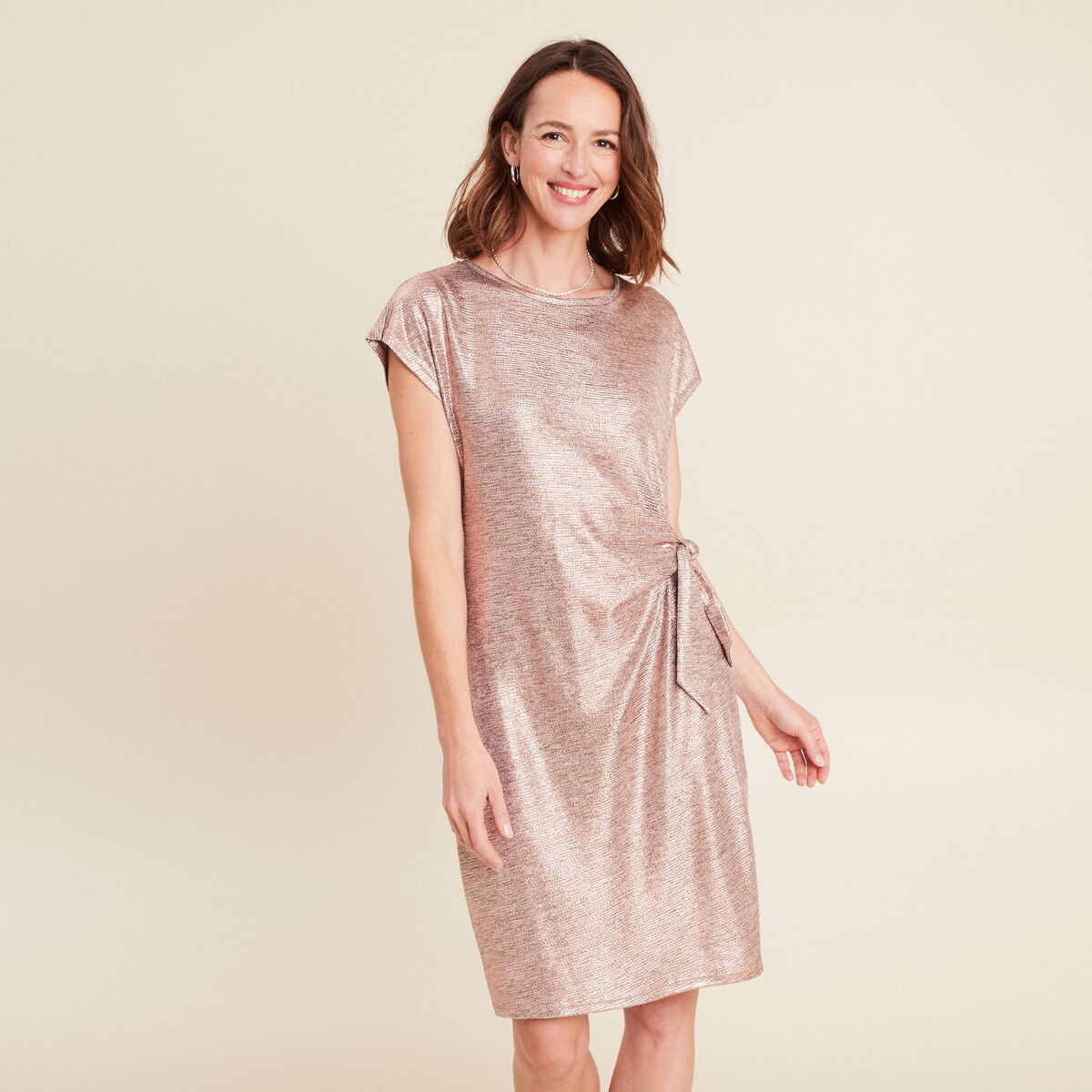 Robe ajustée courte rose femme