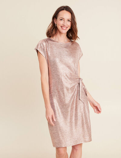 Robe ajustée courte rose femme